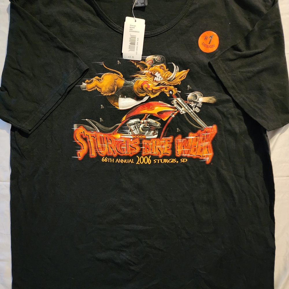 NWT Sturgis Bike Week 2006 Black T-Shirt. Womens XL